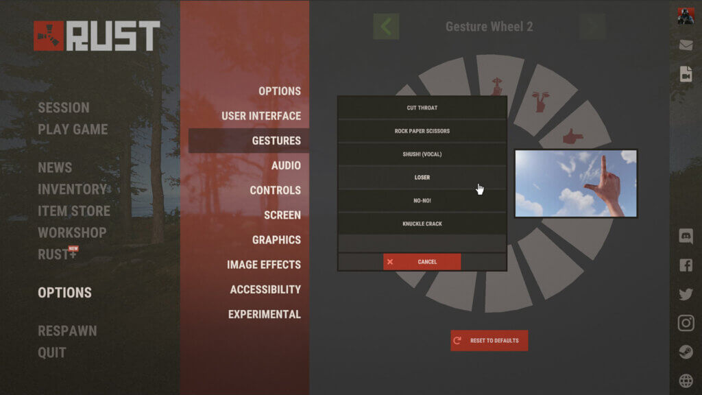 Rust - Gesture Wheel